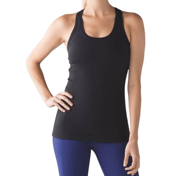 LULULEMON ATHLETICA Cool Racerback Tank in Black Size 4 - Picture 1 of 4
